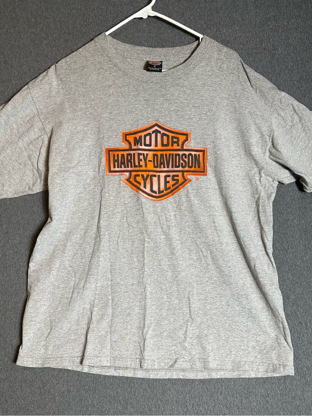 Harley-Davidson Men's Gray Logo T-Shirt - Orange Shield XL